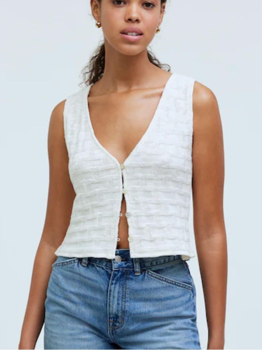 Madewell Basketweave-Stitch Vest